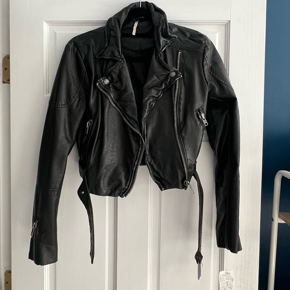 NWT FREE PEOPLE Vegan Leather jacket